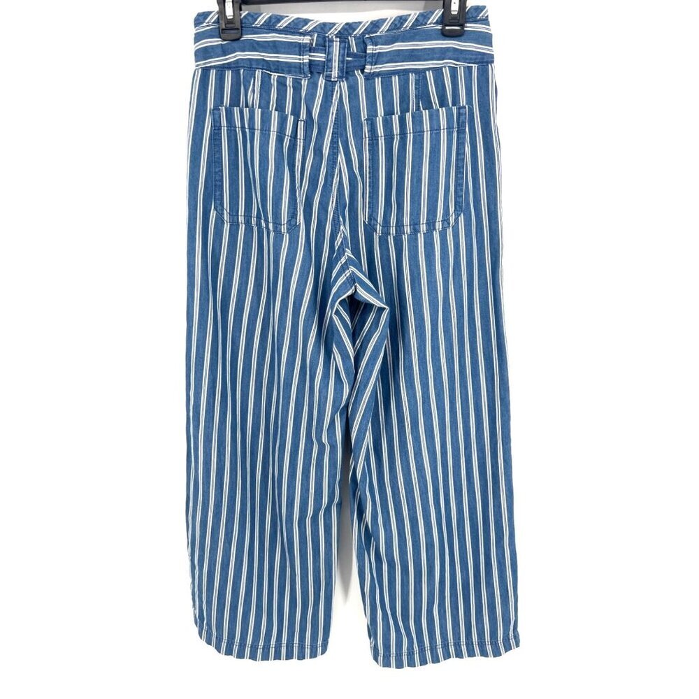 American Eagle Outfitters Blue and White Striped Wide Leg Pants - Picture 4 of 6